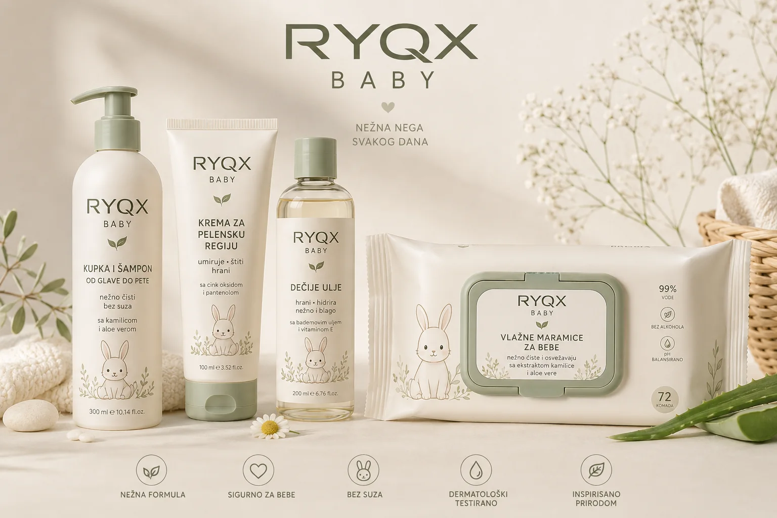 Vizuelni koncept RYQX Baby linije proizvoda